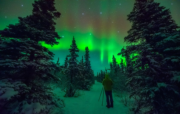 Aurora borealis fotoğraf çekimi